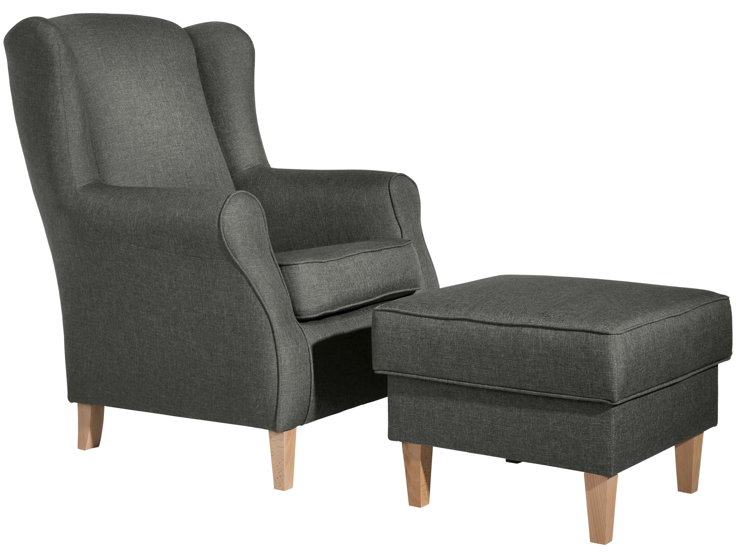Polsterhocker Lorris Anthrazit Flachgewebe H: 53 Cm - Anthrazit/Buchefarben, MODERN, Textil (53/45/53cm) - Max Winzer