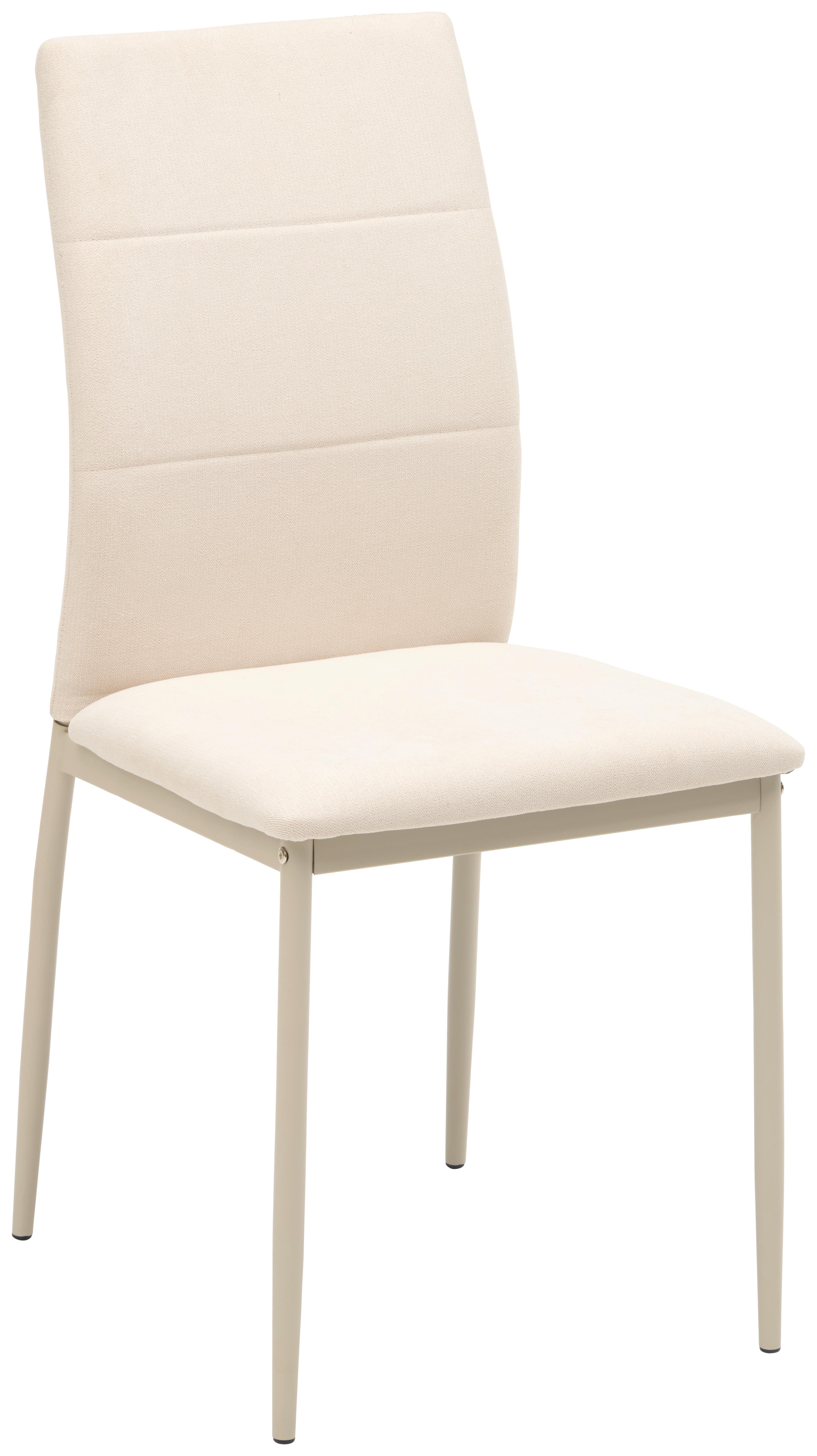 Vierfußstuhl Farina Webstoff Beige, B: 43 cm - Champagner/Beige, KONVENTIONELL, Textil/Metall (43/93/54cm) - MID.YOU