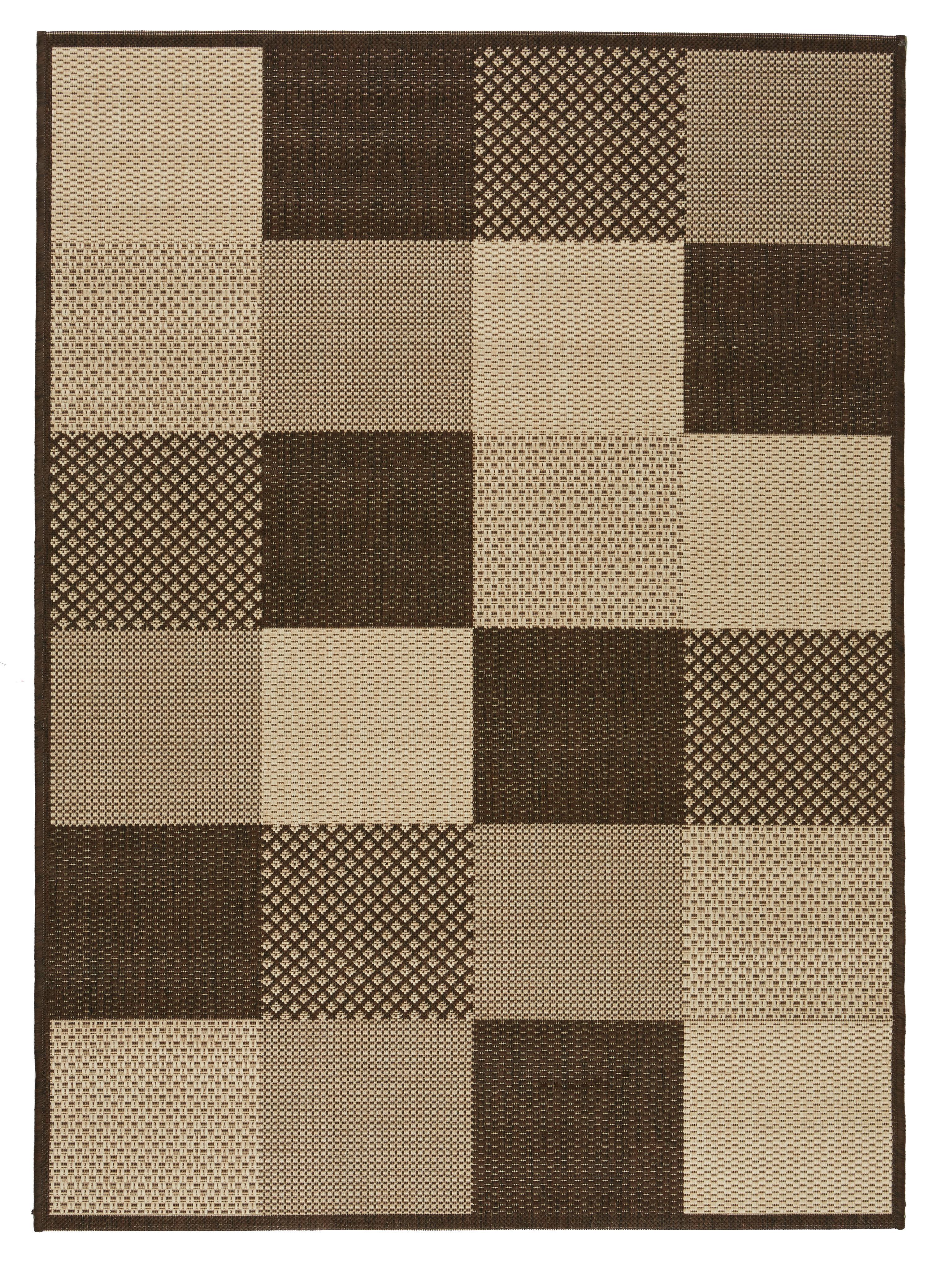 Flachwebteppich Braun/Beige Caro 120x170 cm - Beige/Braun, Basics, Textil (120/170cm) - James Wood