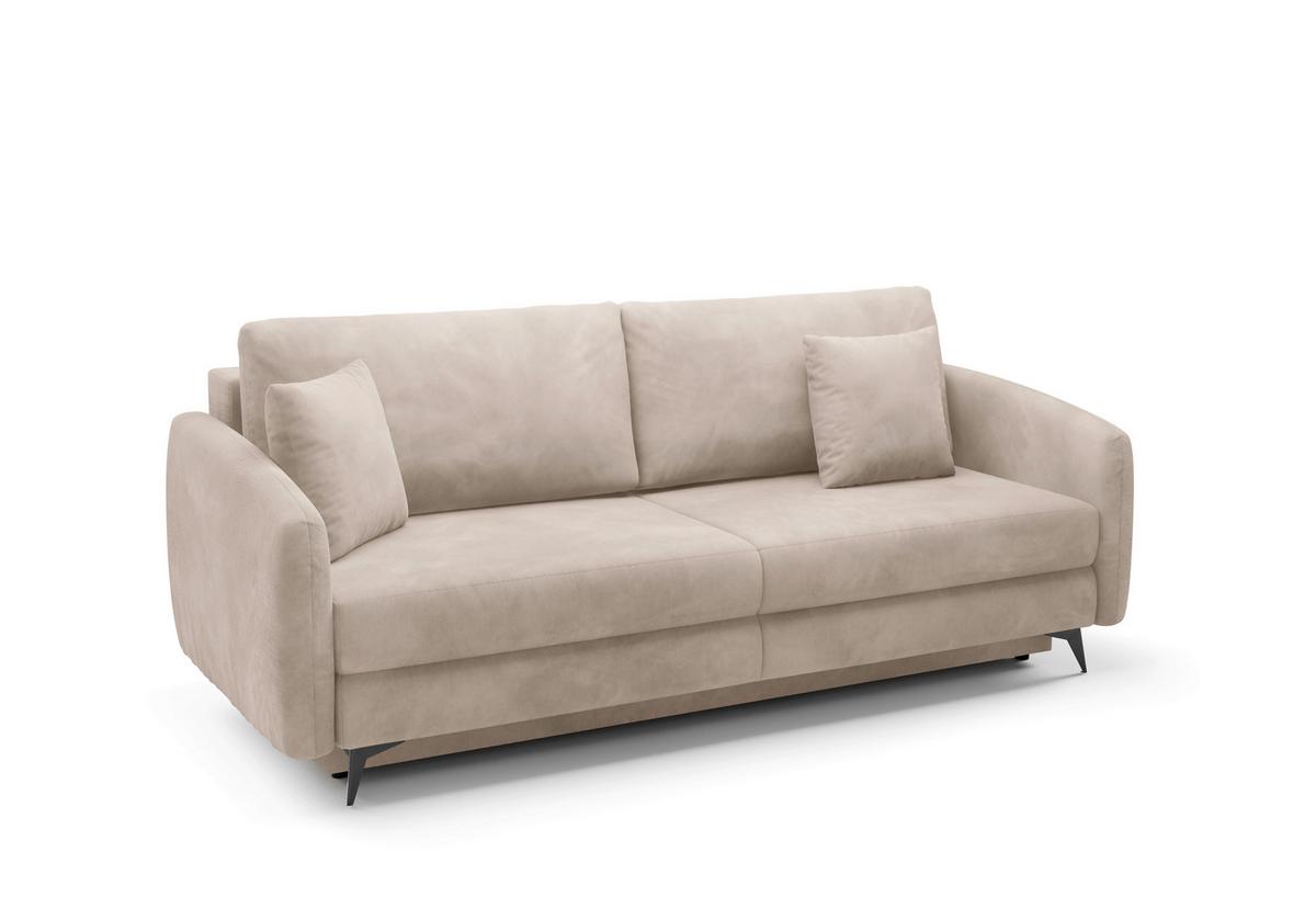 Schlafsofa Ingrid Beige B: 252cm - Beige/Creme, Design, Textil (230/100/103cm) - Livetastic