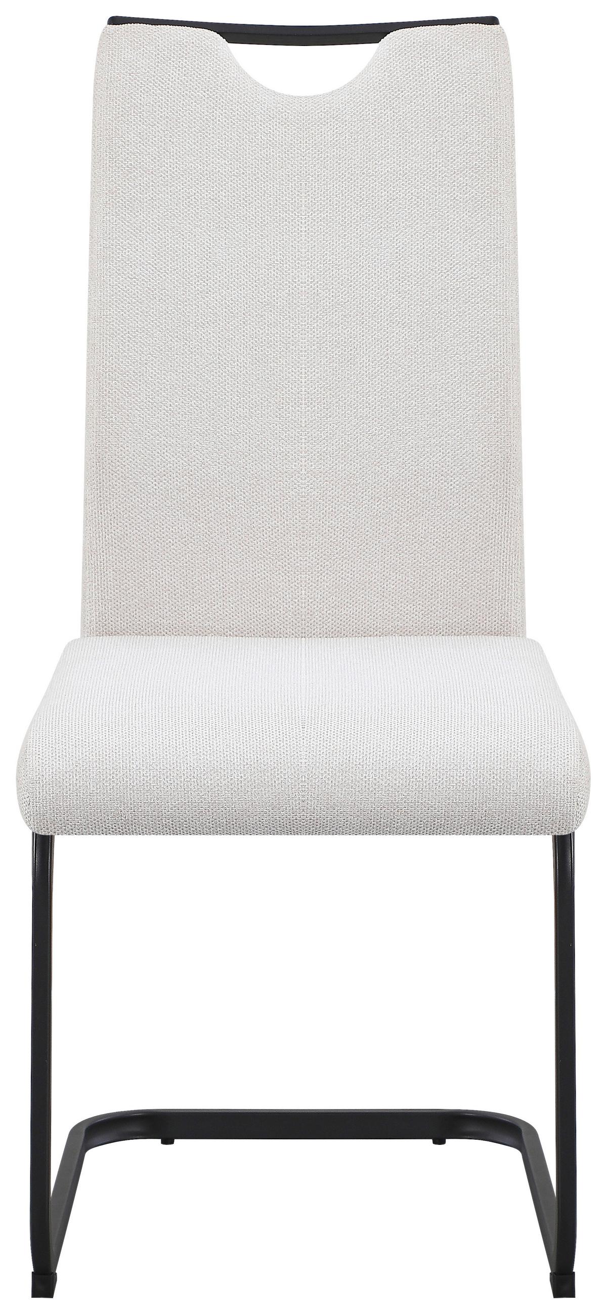 Schwingstuhl Maya Webstoff beige, B: 58cm - Beige/Schwarz, Trend, Textil/Metall (58/98/43cm)