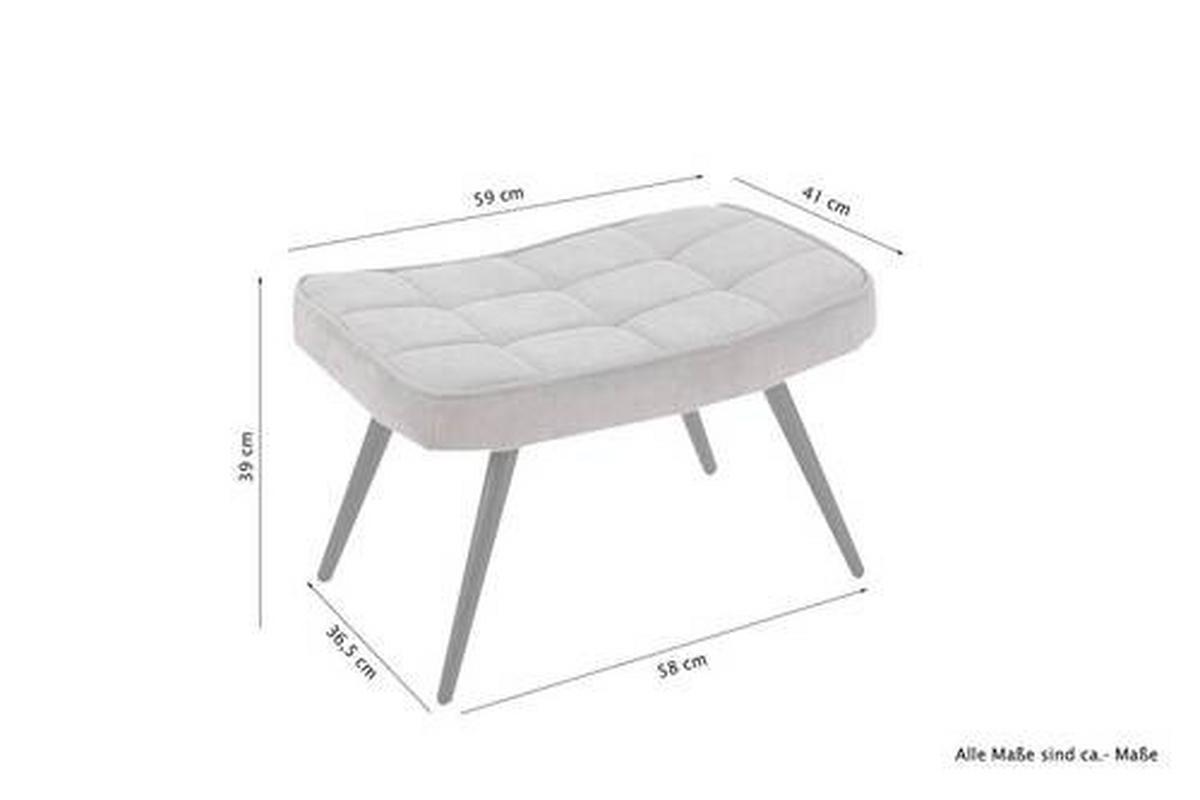 Hocker Uta Samt/metall Grün Sitz Gepolstert H: 39 Cm - Schwarz/Grün, MODERN, Holzwerkstoff/Textil (60/39/41cm) - MID.YOU