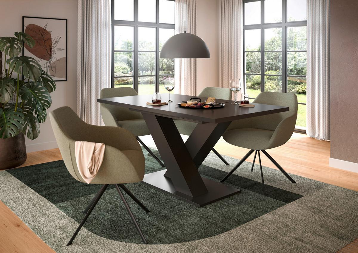 Ausziehtisch Marlon 150 Az Grau Auf 190 cm ausziehbar - Dunkelgrau, Trend, Holzwerkstoff (150-190/76/90cm)