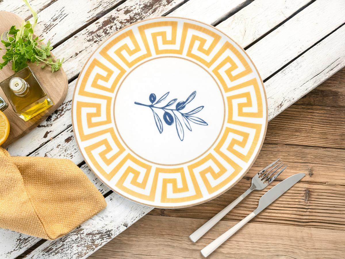 Pizzateller Athena Keramik, Weiß/Honig - Weiß/Honig, Basics, Keramik (32cm) - Creatable