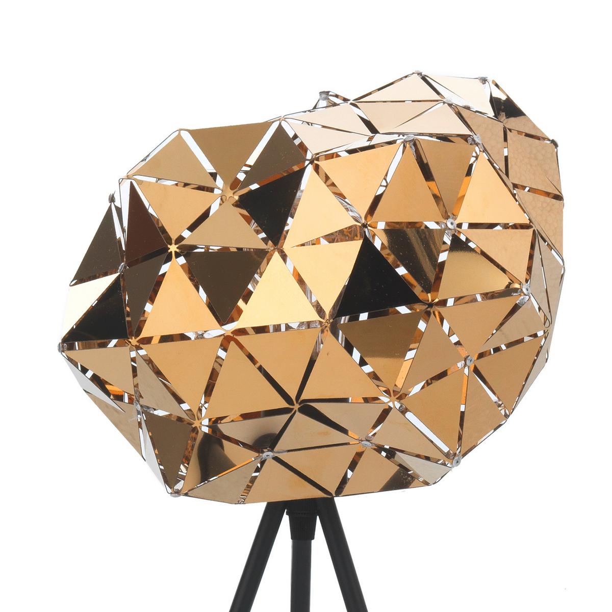 Tischleuchte Andromeda Goldfarben L: 25 cm 22w - Goldfarben/Schwarz, Design, Kunststoff/Metall (25/25/40cm)