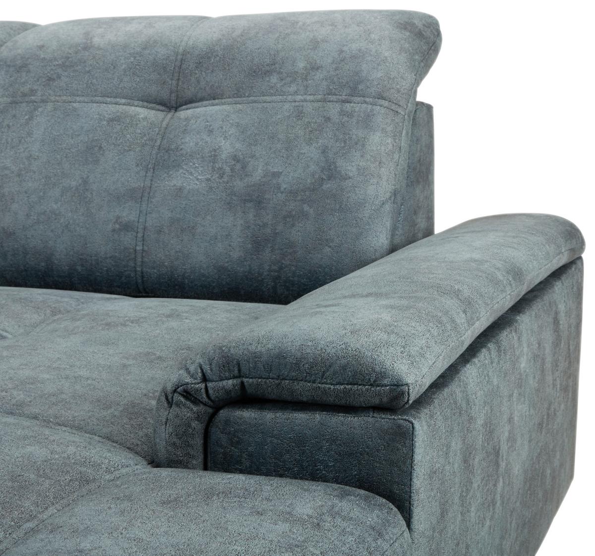 Sedacia súprava do U SIERRA, pravá, modrosivá INFINITY - čierna/modrosivá, Modern, kov/textil (181/364/230cm) - Mömax