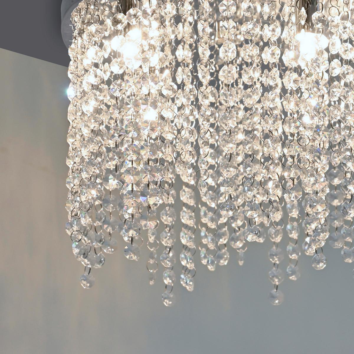 Kronleuchter, G9 20w 15064-17 - Chromfarben, ROMANTIK / LANDHAUS, Glas/Kunststoff (30/30/22cm)