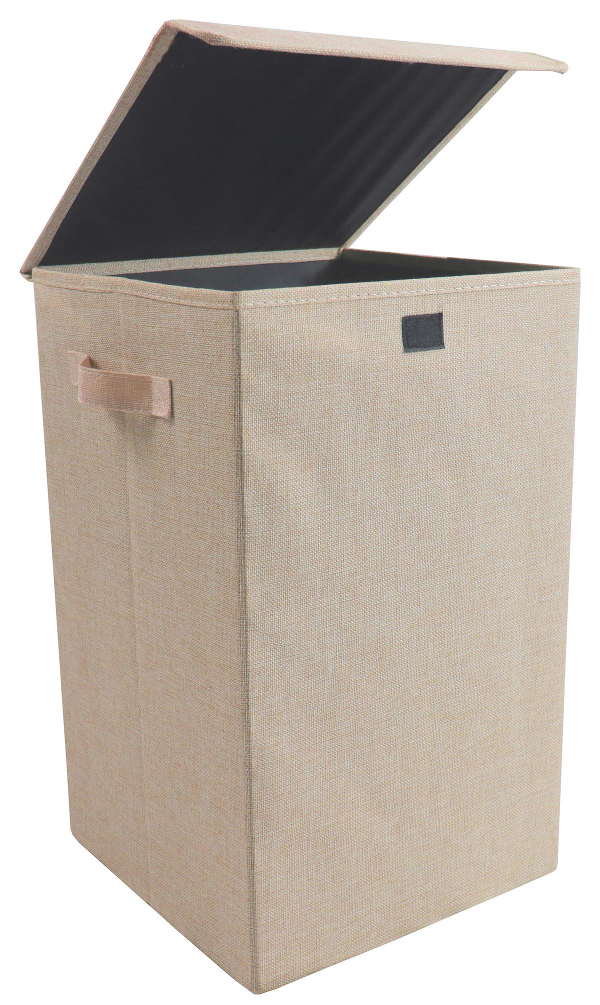 Wäschekorb Dreso M Creme 30x50x30 Cm - Creme, MODERN, Textil (30/50/30cm) - MID.YOU