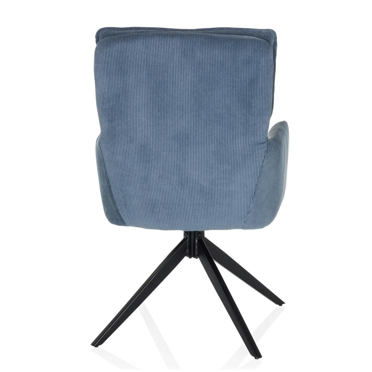 Armlehnstuhl Tarugo Blau B: 58 Cm - Blau/Schwarz, MODERN, Textil/Metall (58/94/60cm) - MID.YOU