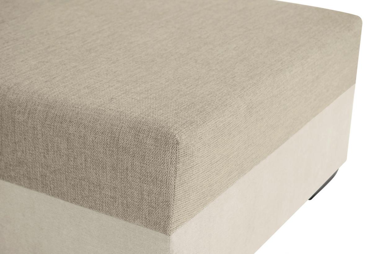 Ecksofa Asna, Beige S: 252x155 cm - Beige/Schwarz, Design, Textil (252/155cm) - Livetastic