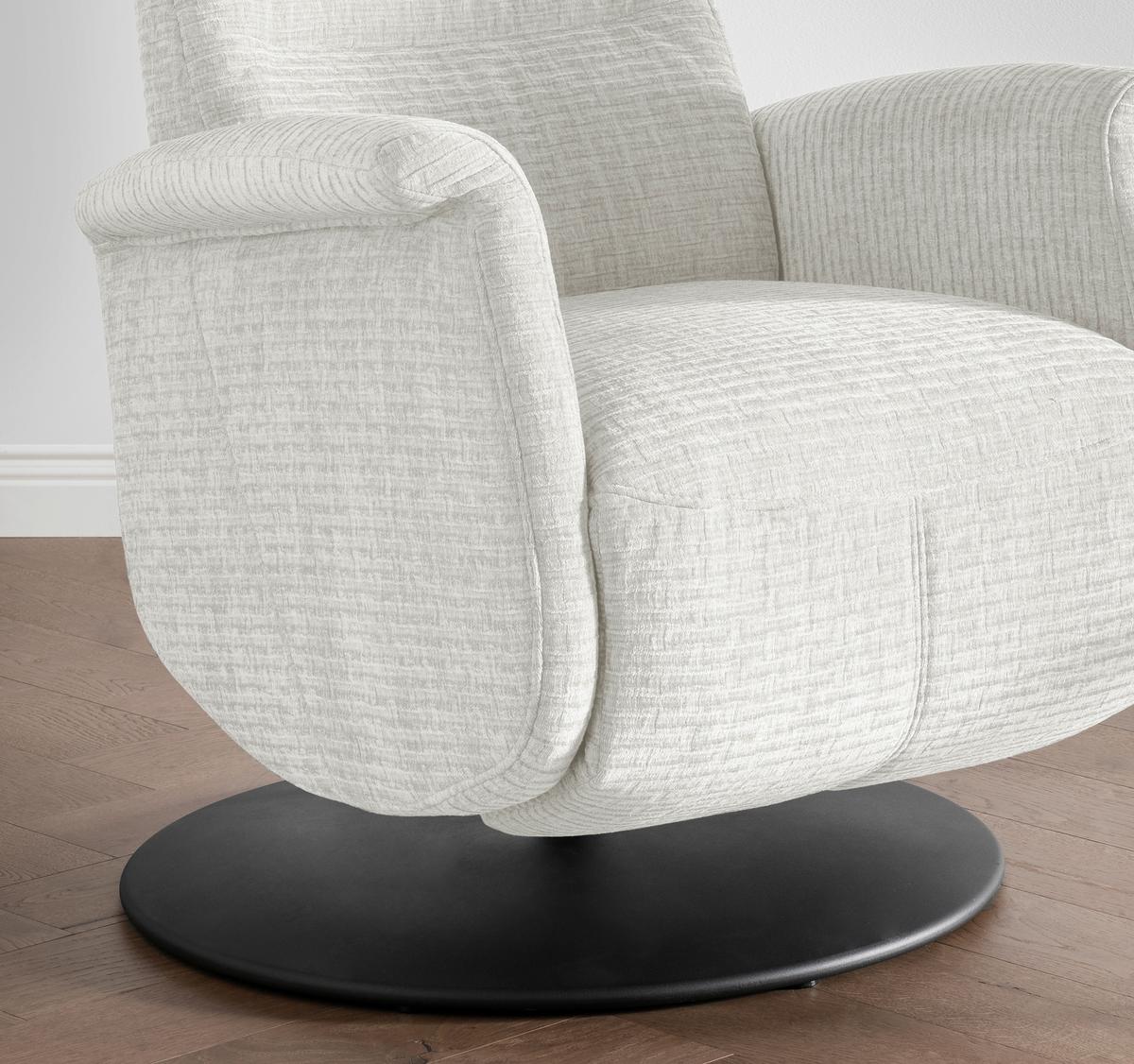Relaxsessel Latina Creme 360 Grad Drehbar, B: 72 Cm - Schwarz/Weiß, MODERN, Textil (72/118/85-165cm) - Livetastic