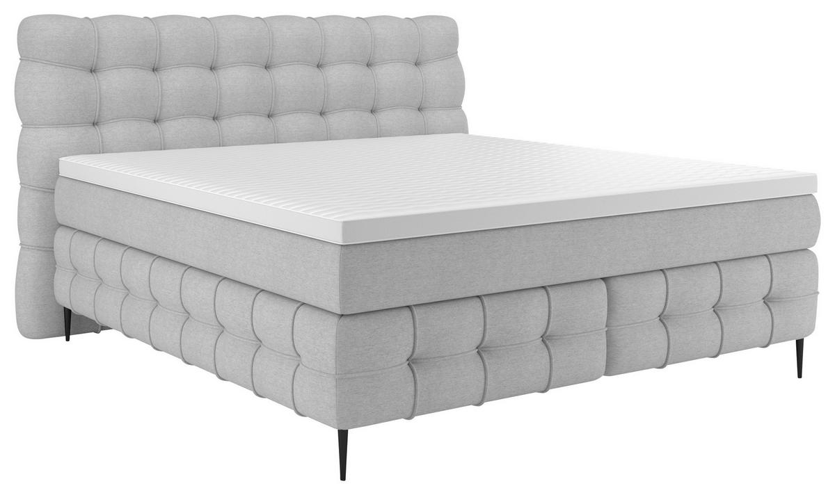 Boxspring- Ágy Scarlett 180/200cm - bézs, Konventionell, faalapú anyag/textil (180/200cm)