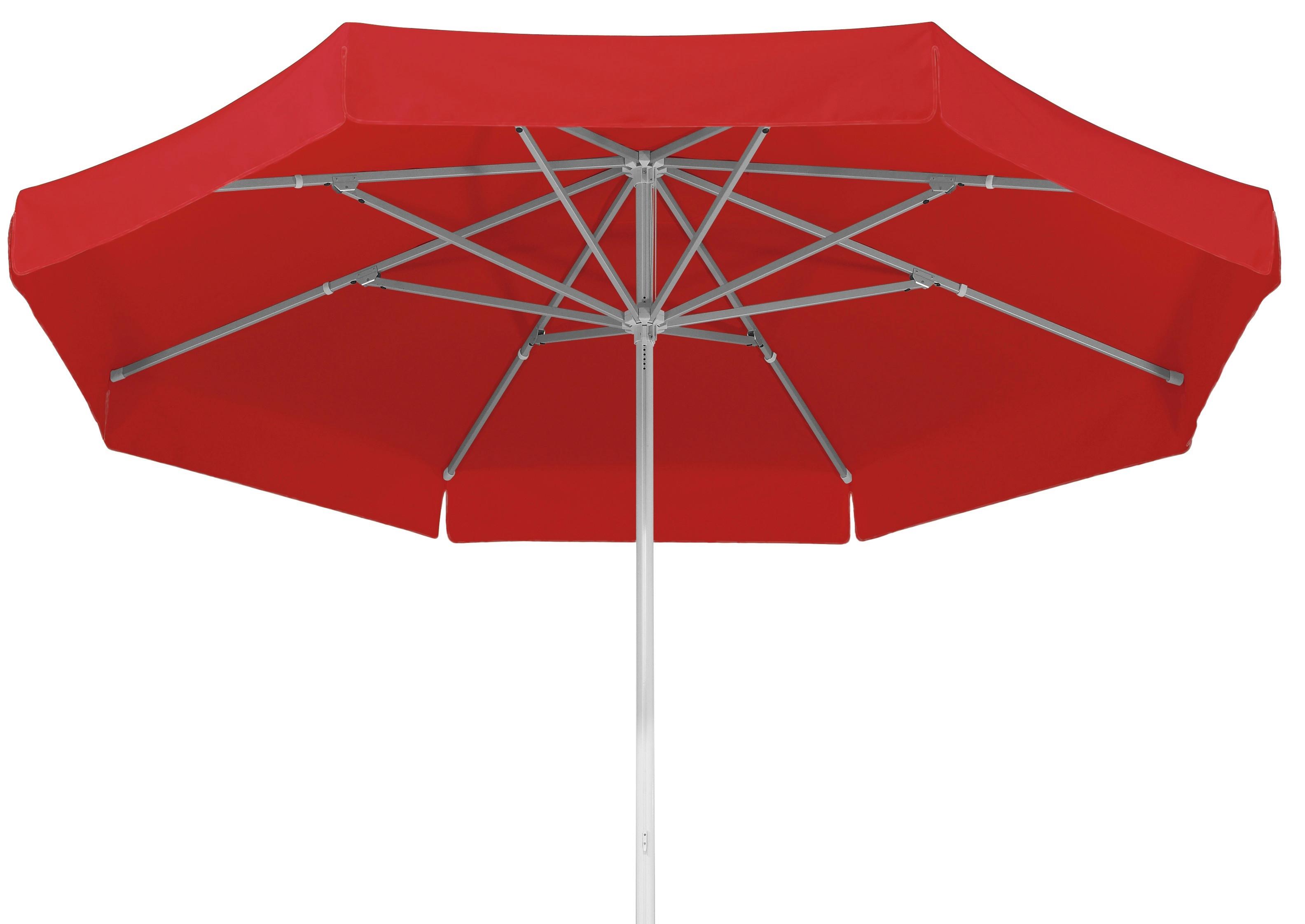 Sonnenschirm Jumbo DM: 300 cm mit Schutzhülle Rot - Rot/Silberfarben, Basics, Textil/Metall (300cm) - Schneider