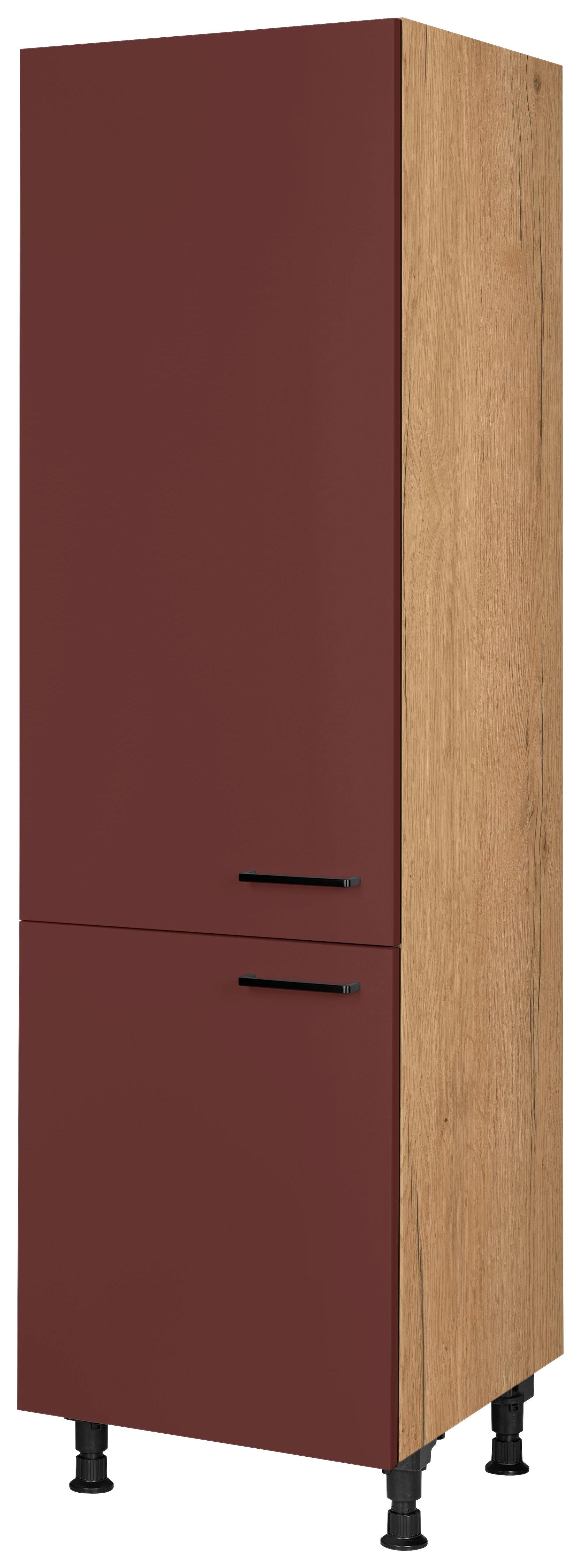 Geräteumbauschrank Easytouch - Eichefarben/Rot, MODERN, Holzwerkstoff (60/216,6/58cm) - Nobilia