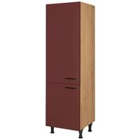 Geräteumbauschrank Easytouch - Eichefarben/Rot, MODERN, Holzwerkstoff (60/216,6/58cm) - Nobilia