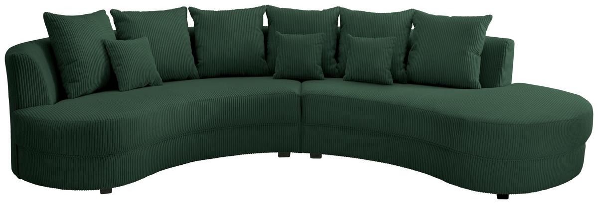 Wohnlandschaft Dunkelgrün S: 300x160 cm - Dunkelgrün/Schwarz, Design, Textil (300/160cm) - Livetastic