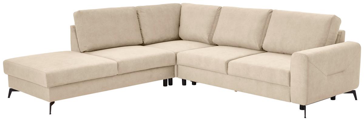 Sedacia súprava ADESSO, ľavá, béžová farba - čierna/béžová, Konventionell, kov/textil (257/275cm) - MID.YOU
