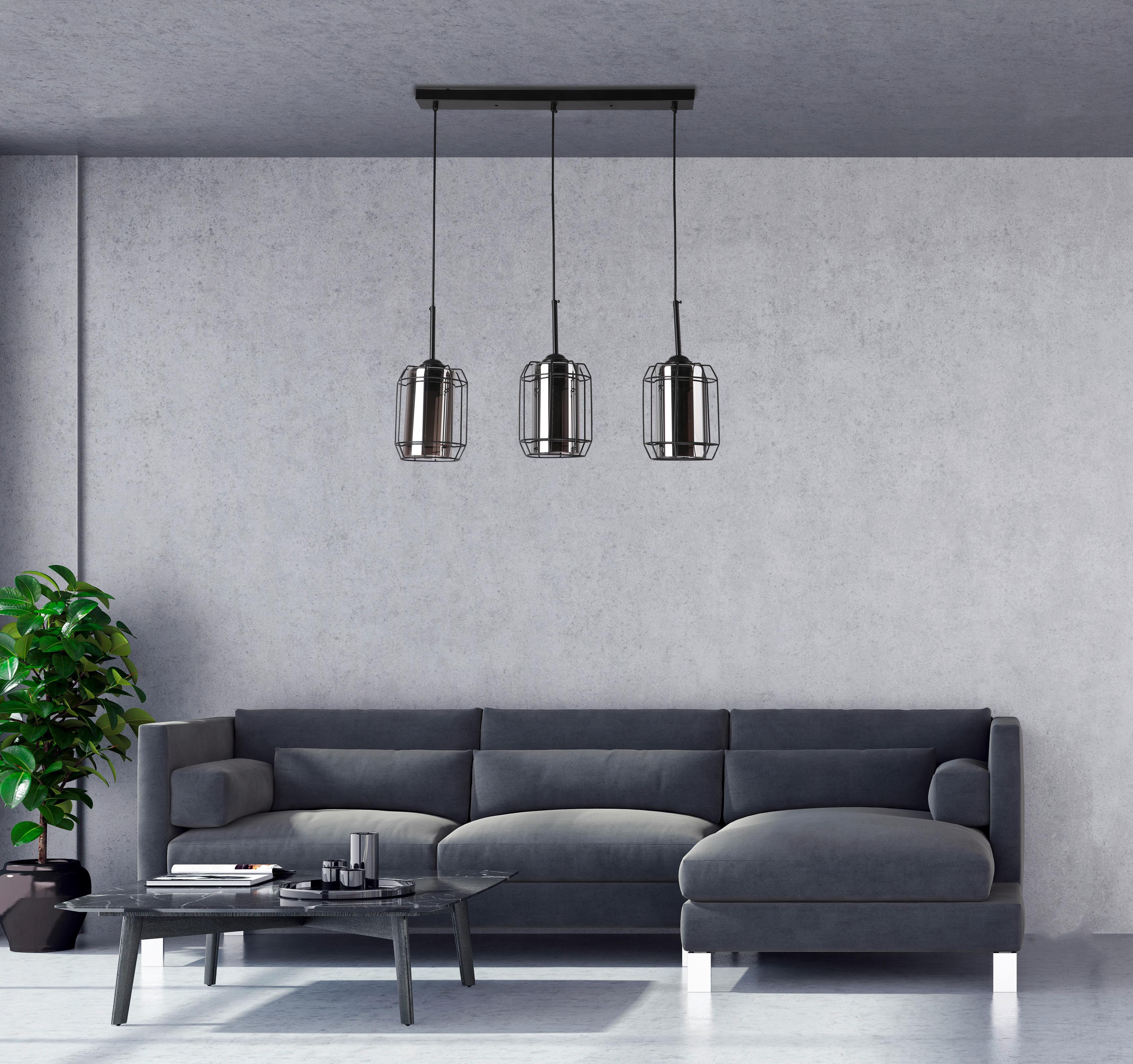 Pendelleuchte 33-084535 Jonera - Schwarz, Design, Metall (67/15/110cm)