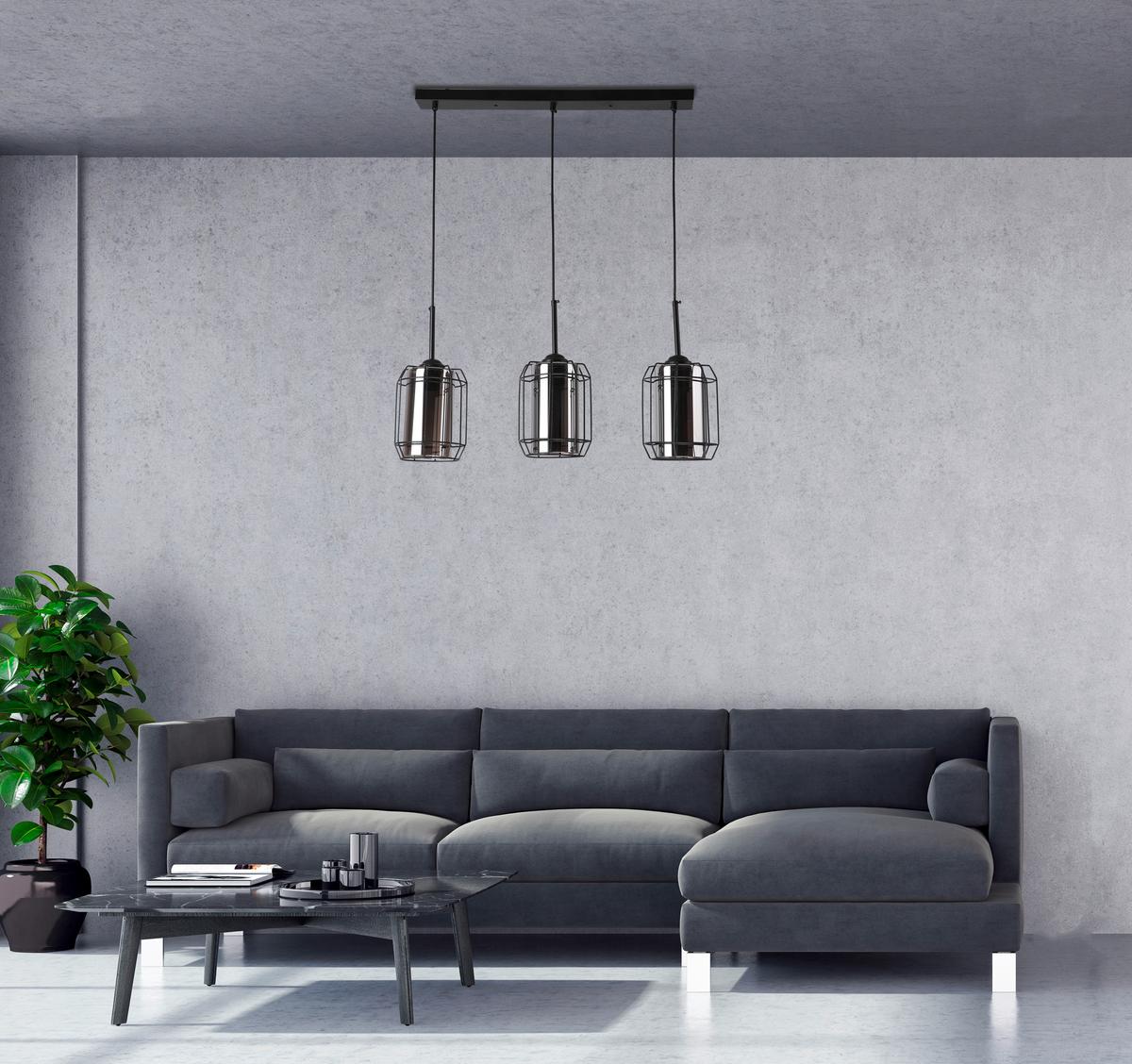 Pendelleuchte 33-084535 Jonera - Schwarz, Design, Metall (67/15/110cm)