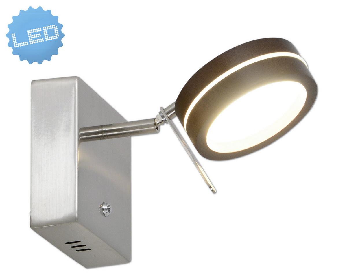 LED-Wandleuchte, 1-Flammig, Schwenkbar, dimmbar - Braun, KONVENTIONELL, Holz/Metall (11/11/19cm) - Näve