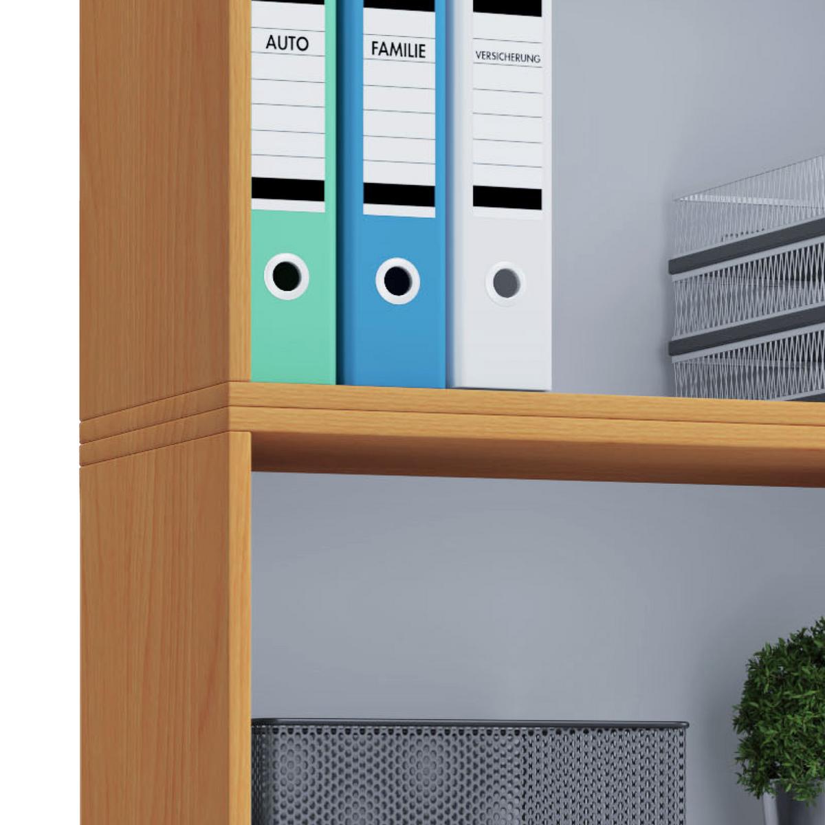 Aktenregal Lona XXL Buche Dekor B: 70 cm - Buchefarben/Schwarz, Basics, Holzwerkstoff (70/178/37cm) - MID.YOU