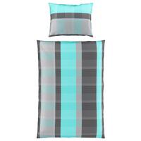 Satin Bettwäsche 140x200 cm Beatrix Baumwolle Türkis - Blau, MODERN, Textil (140/200cm) - Luca Bessoni