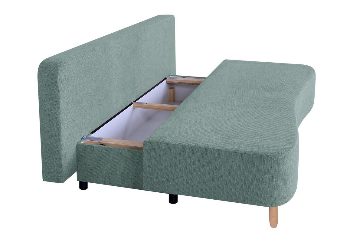 Schlafsofa mit Bettkasten Lara Blaugrau - Buchefarben/Blaugrau, Design, Holzwerkstoff/Textil (193/86/85cm) - P & B