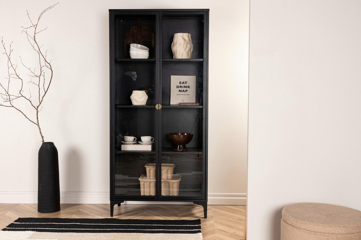 Sideboard Piring Schwarz B: 90 Cm - Schwarz, Design, Metall (90/190/40cm) - Livetastic