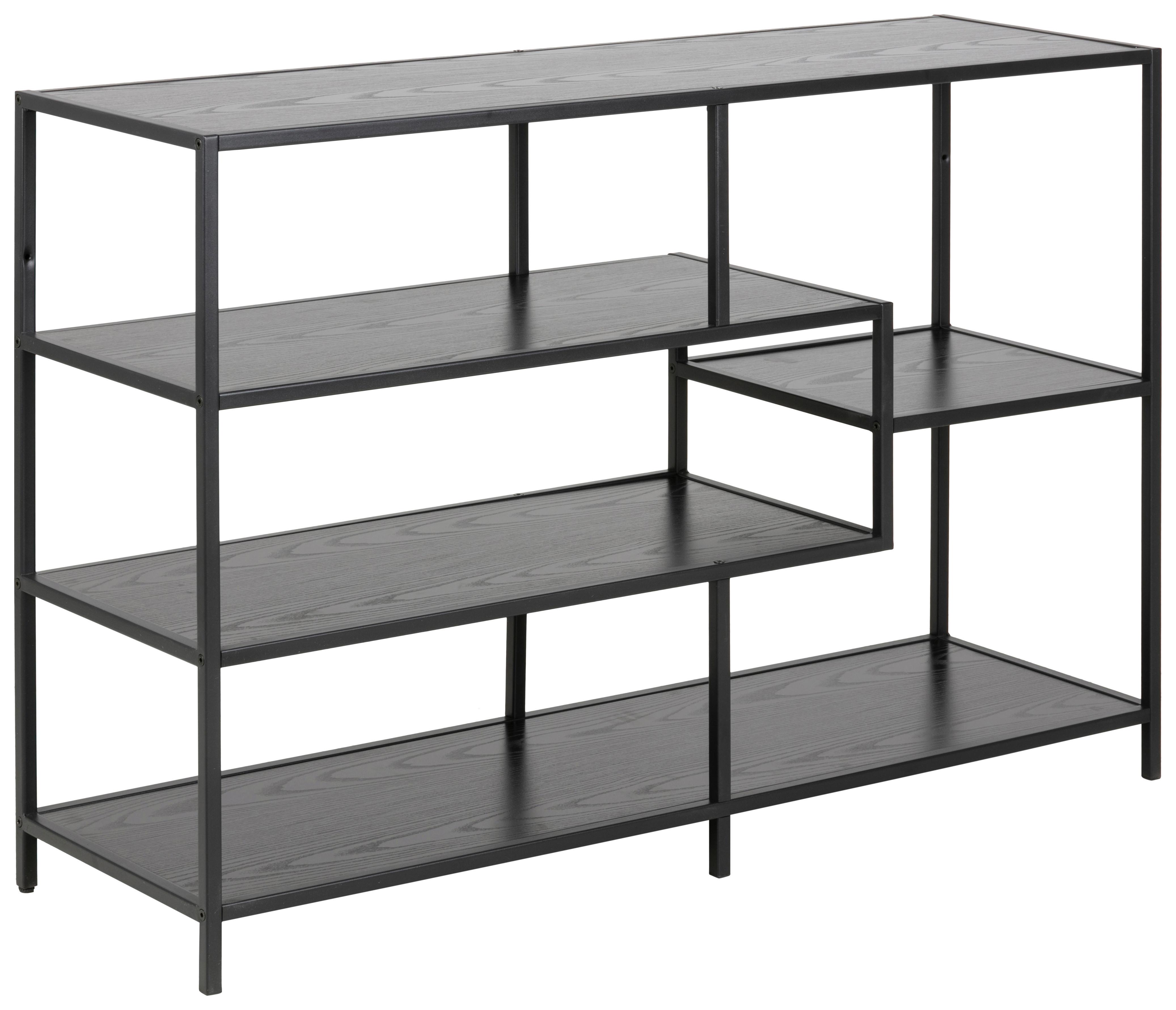 Polc Seaford 114/78cm - fekete, Trend, faalapú anyag/fém (114,0/78,0/35,0cm) - MID.YOU
