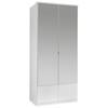 Drehtürenschrank Mit Spiegel 90cm Imago, Weiß - Weiß, KONVENTIONELL, Glas/Holzwerkstoff (90/199/58cm) - MID.YOU