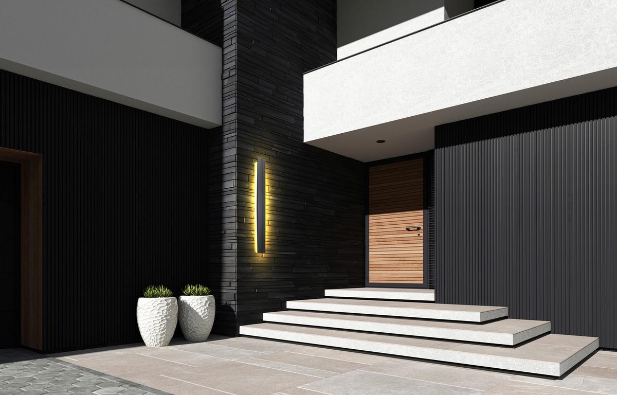 Außenwandleuchte 2528000411696 Rigel - Schwarz, Design, Metall (100/9,5/3,7cm)