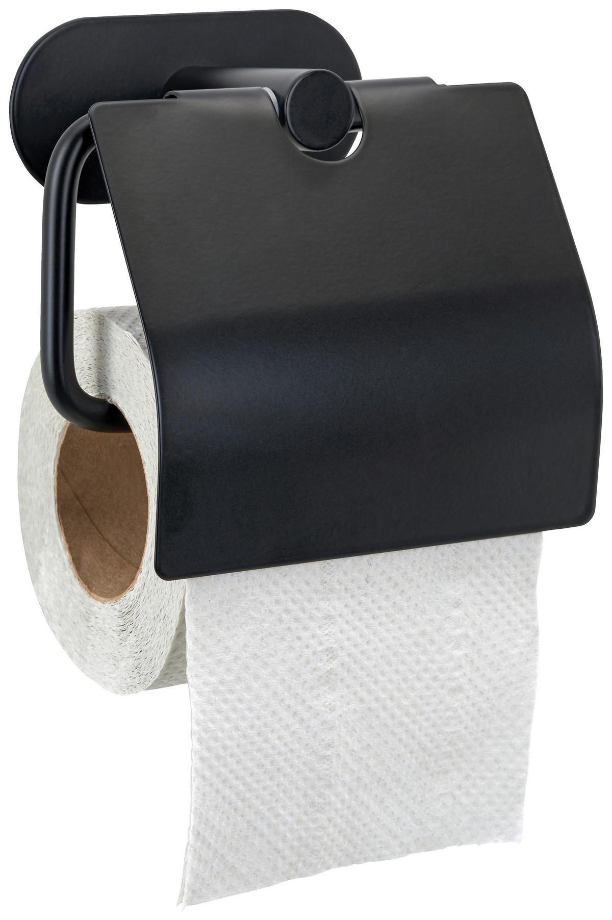 DRŽÁK NA TOALETNÍ PAPÍR TURBO-LOC -SB- - černá, Moderní, kov (14/12,5/7cm) - Mömax