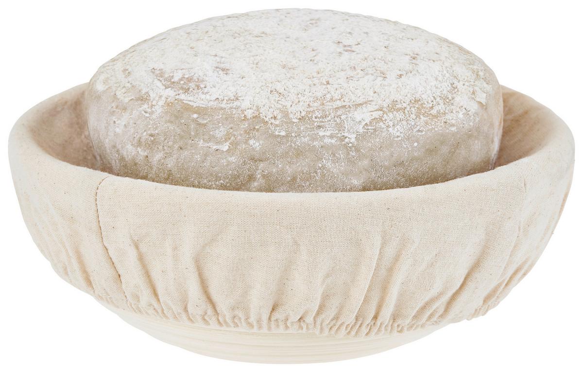 Gärkorb Krisitna 800 ml Rattan mit Leinenbezug - Beige/Naturfarben, ROMANTIK / LANDHAUS, Holz/Textil (20/8cm) - James Wood