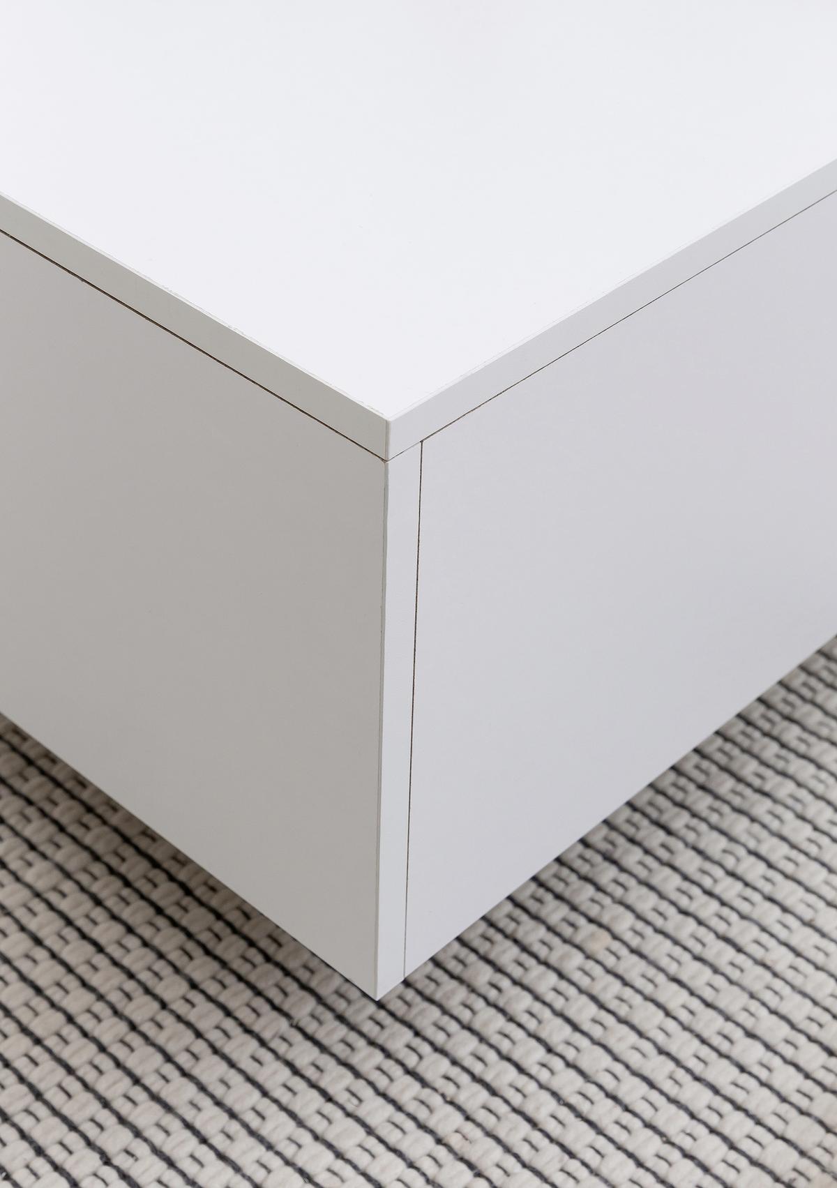 Konferenčný stolík biely - biela, Modern, kompozitné drevo (60/60/35,5cm) - MID.YOU