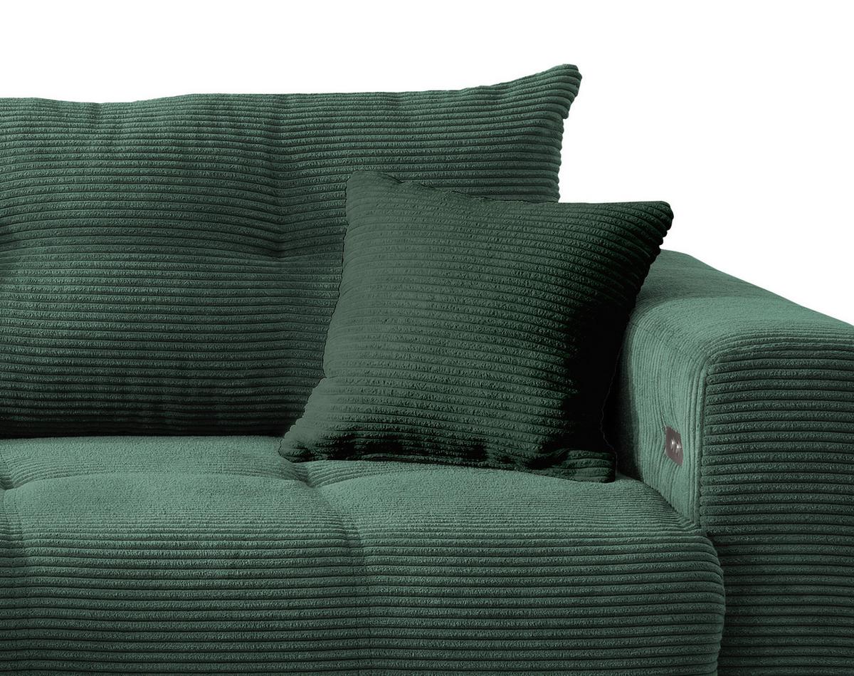 Ecksofa Mit Liegefunktion Restato Dunkelgrün - Dunkelgrün/Schwarz, MODERN, Holz/Textil (177/246cm) - MID.YOU