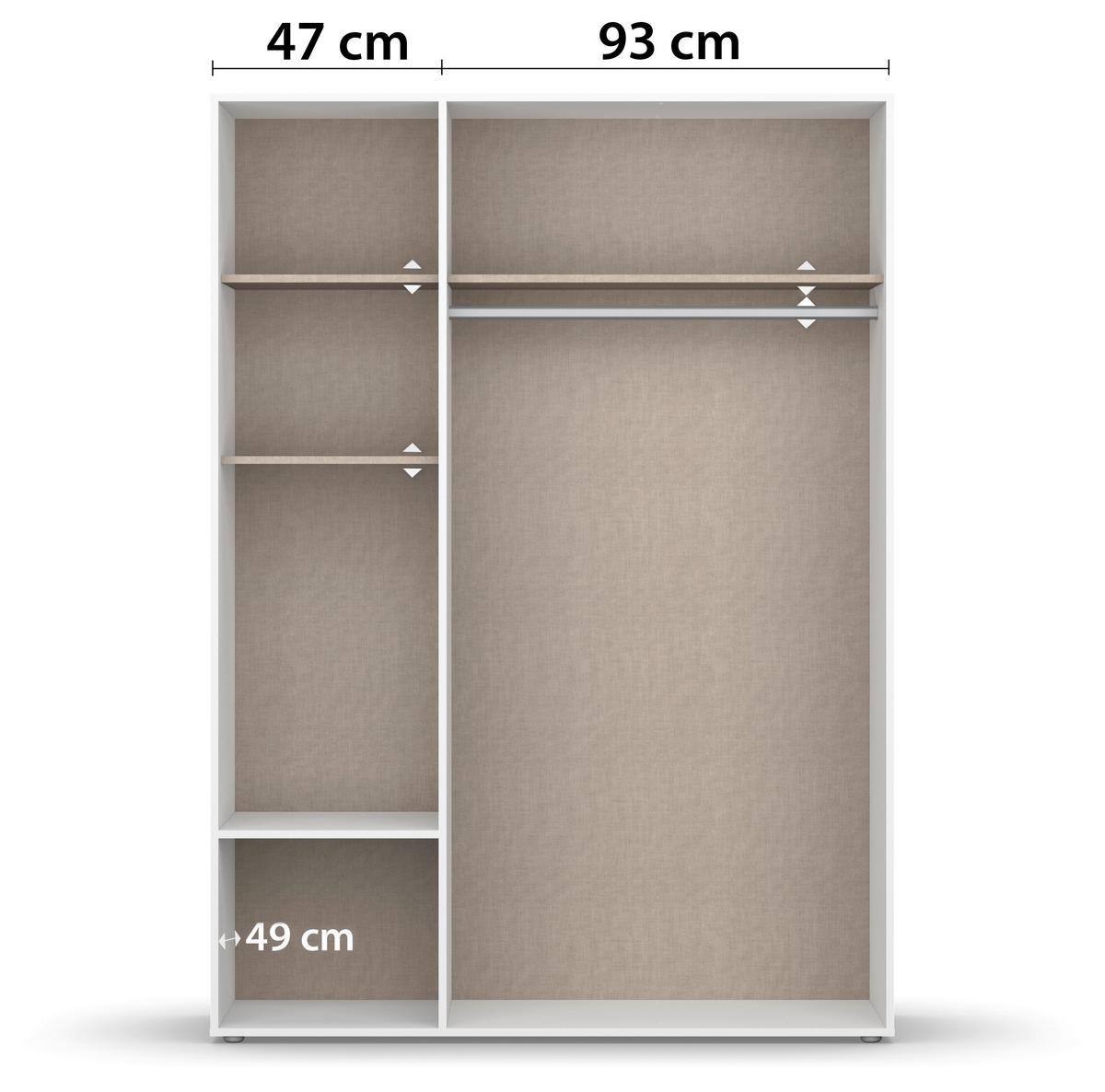 Drehtürenschrank Nabila Weiß Eiche Artisan Dek. - Weiß/Eiche Artisan, MODERN, Holzwerkstoff (140/194/53cm) - Rauch Möbel
