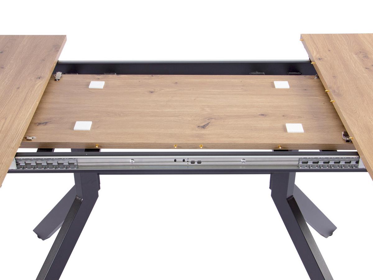 Esstisch Jax Eiche Artisan L: 150-190 cm - Schwarz/Eiche Artisan, MODERN, Holzwerkstoff/Metall (150/190/90/76cm) - Livetastic
