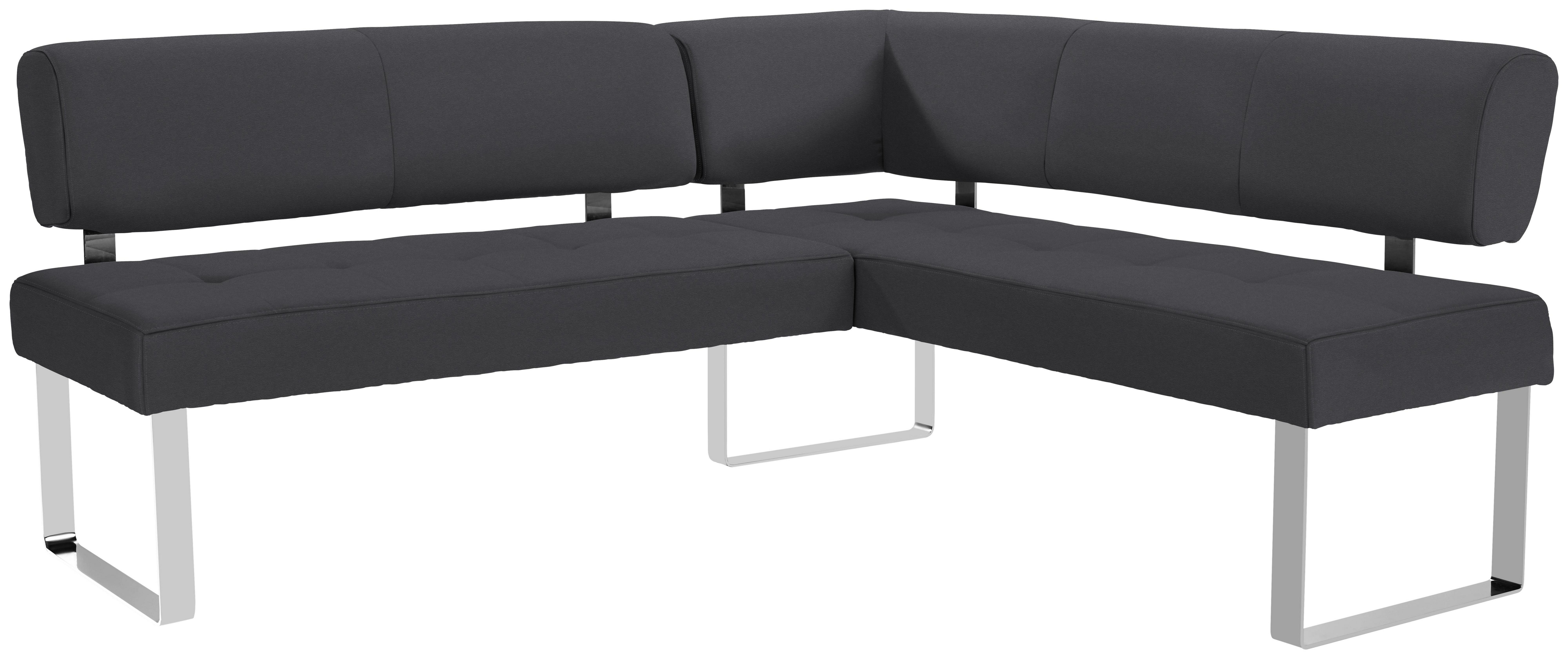 Eckbank Cres - Chromfarben/Grau, MODERN, Holz/Metall (176/157cm)