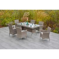 GARTENTISCH TENERIFFA - Beige/Grau, MODERN, Kunststoff/Metall (160/90/76cm) - Gardenson
