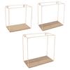 Wandregalset Ancona - Eichefarben/Goldfarben, MODERN, Holzwerkstoff/Metall (32/27/22/32/27/22/12cm)