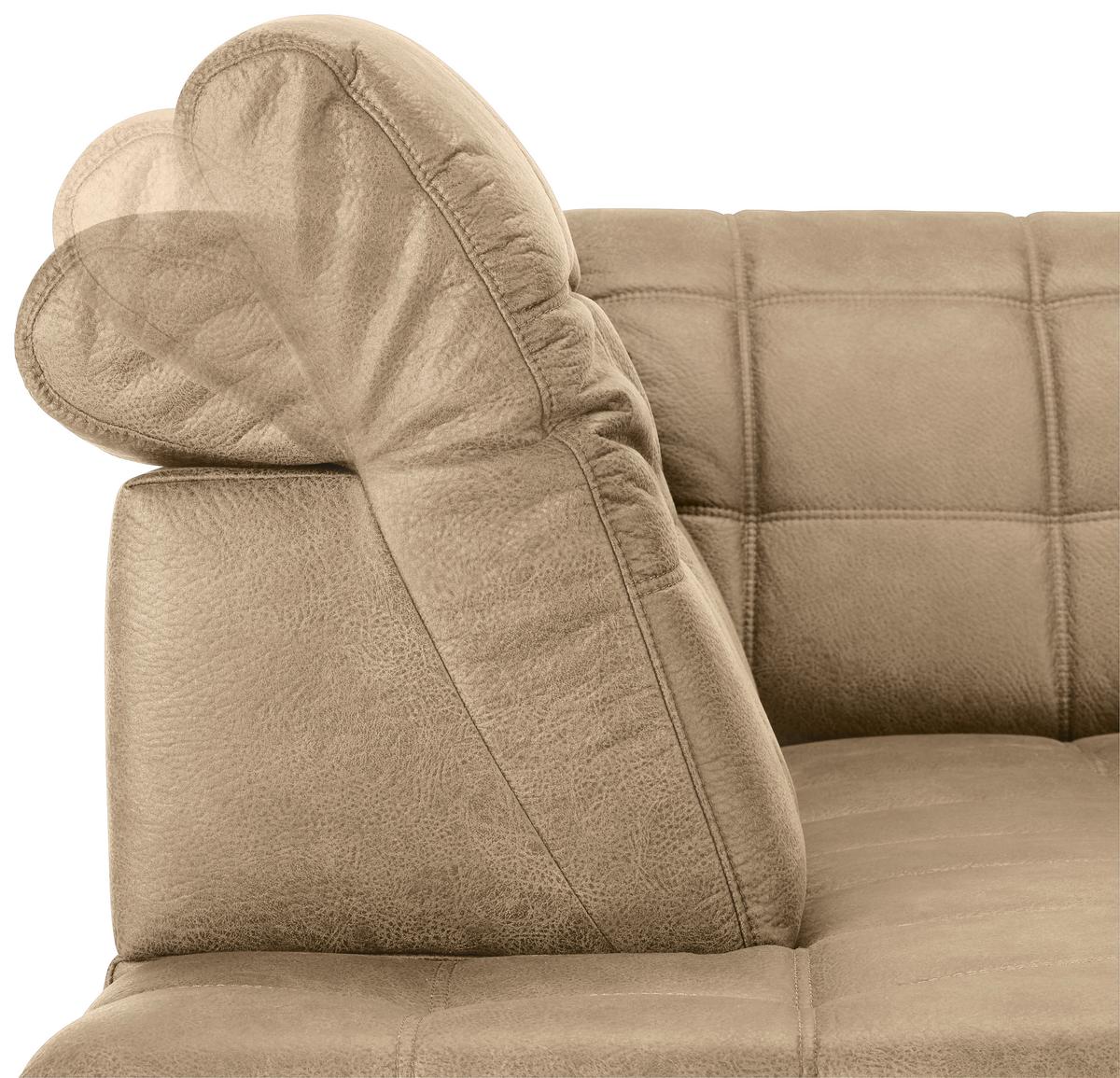 Rohová sedačka PANAMA, levá, béžová - černá/béžová, Konvenční, kov/textil (216/304cm) - Premium Living