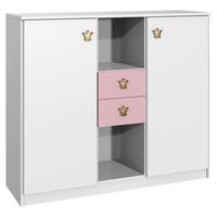 Komód Cindy 2 122/105 Cm - rózsaszín/fehér, faalapú anyag (122/105/40cm)