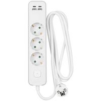 Steckdosenleiste, 250v Cora - Weiß/Grau, Basics, Kunststoff/Metall (24,4/5,2/4,1cm) - Ondega