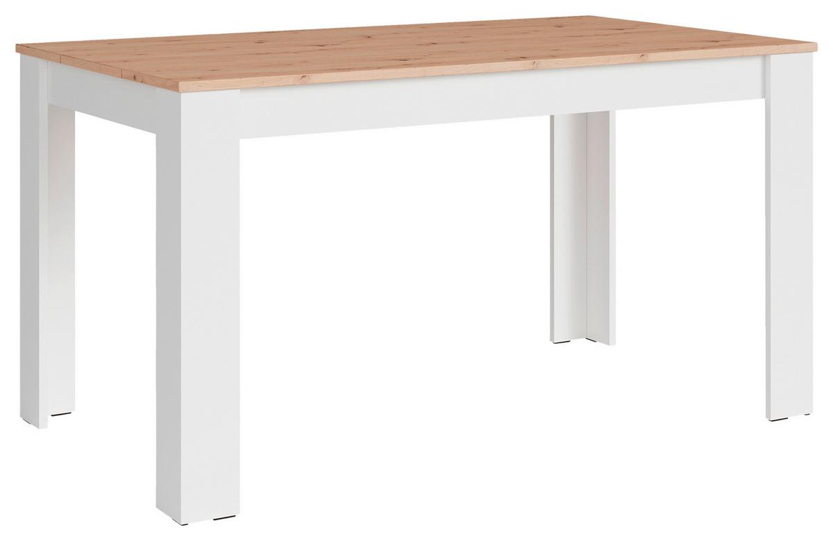 Esstisch Nori Eiche Artisan/weiß B: 80 Cm - Weiß/Eiche Artisan, LIFESTYLE, Holzwerkstoff (120/80/75cm) - MID.YOU