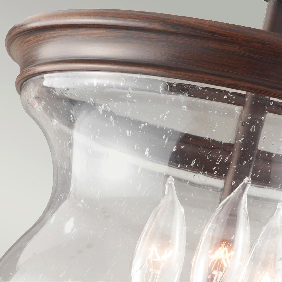 Deckenleuchte Fe-Pickering-Lane-Sf - Dunkelbraun/Bronzefarben, Natur, Glas/Metall (25.4/42.7cm) - Elstead Lighting