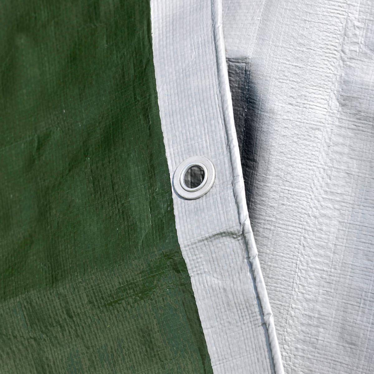 Schutzplane Mit Ösen 10x12 M Geotex Grün/silber - Silberfarben/Grün, Basics (1000/1200cm)