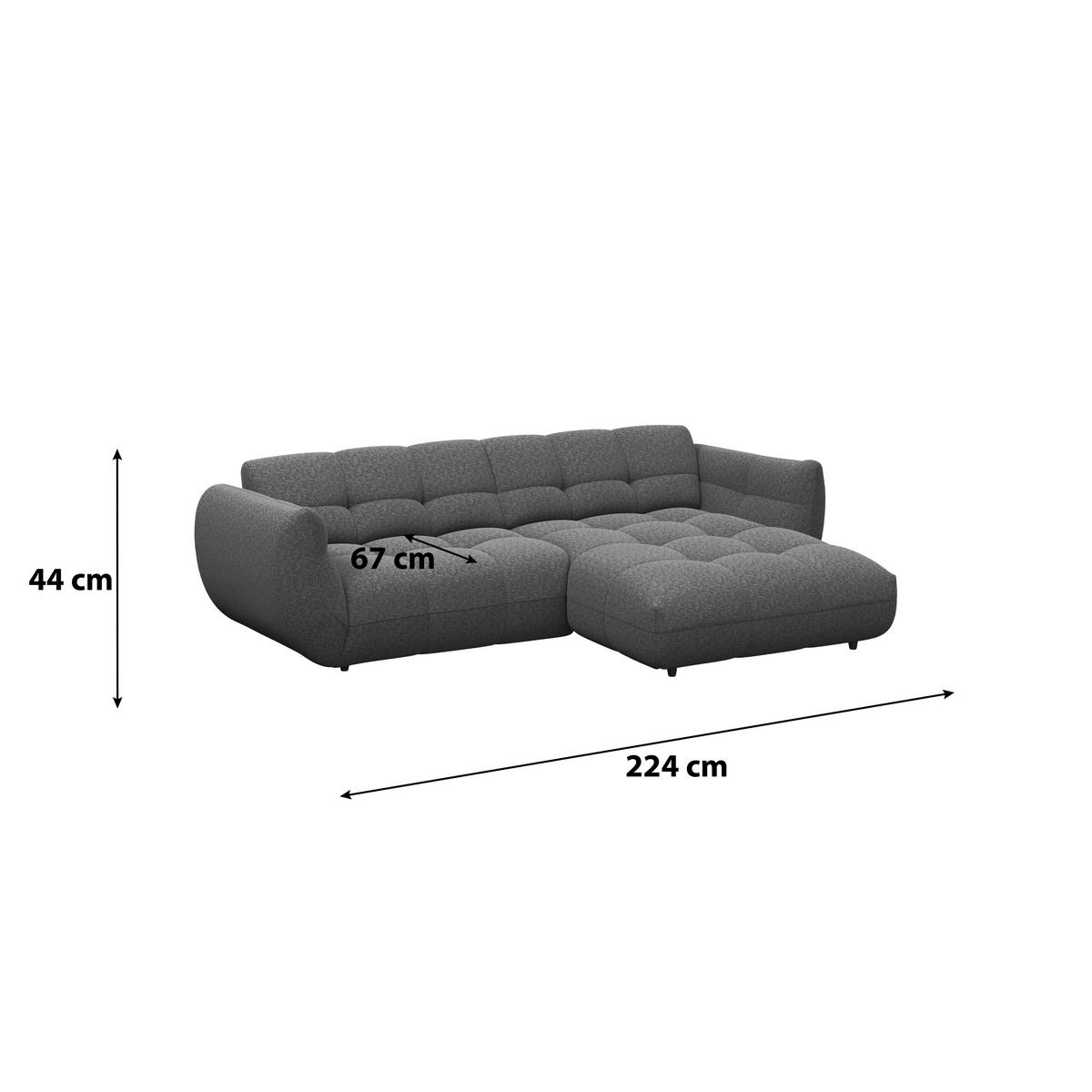 Rohová sedačka PANDA, pravá, terakotová ženilka - čierna/terakotová, Trend, textil/plast (280/178cm)
