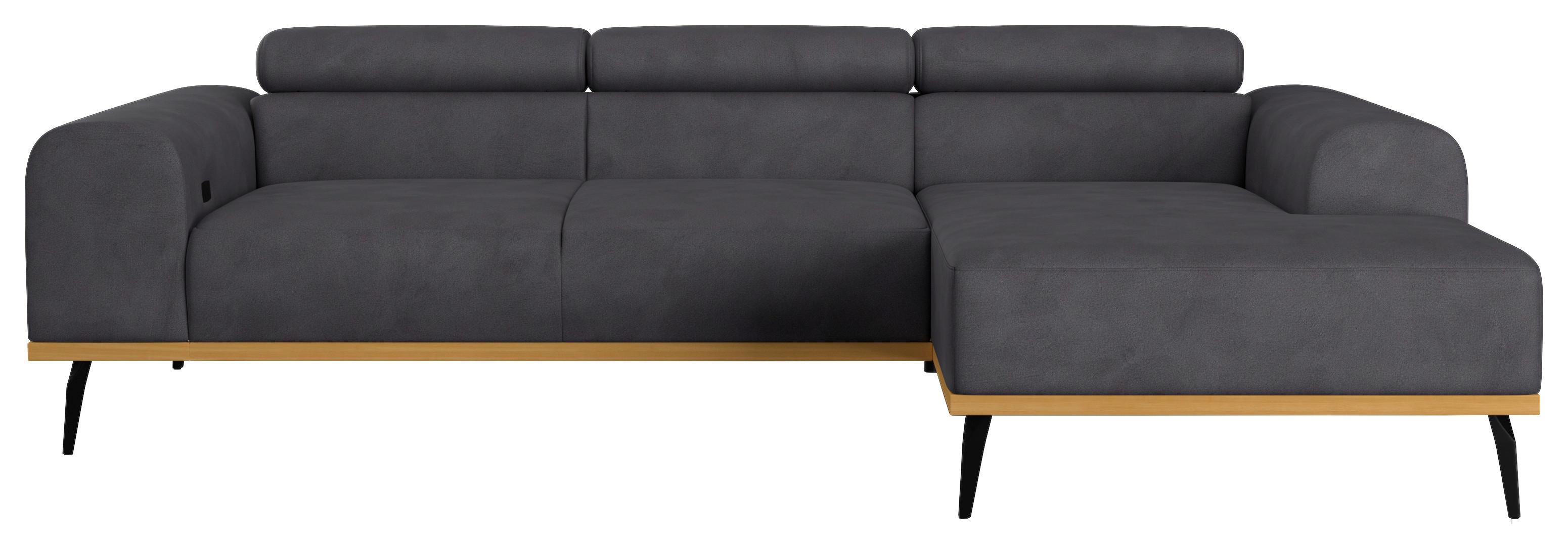Ecksofa Schwarz Mit Sitzvorzug S: 244x157 cm - Schwarz, KONVENTIONELL, Textil (244/157cm) - Cotta