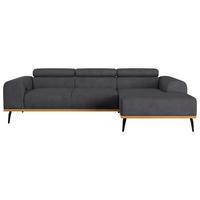 Ecksofa Schwarz Mit Sitzvorzug S: 244x157 cm - Schwarz, KONVENTIONELL, Textil (244/157cm) - Cotta