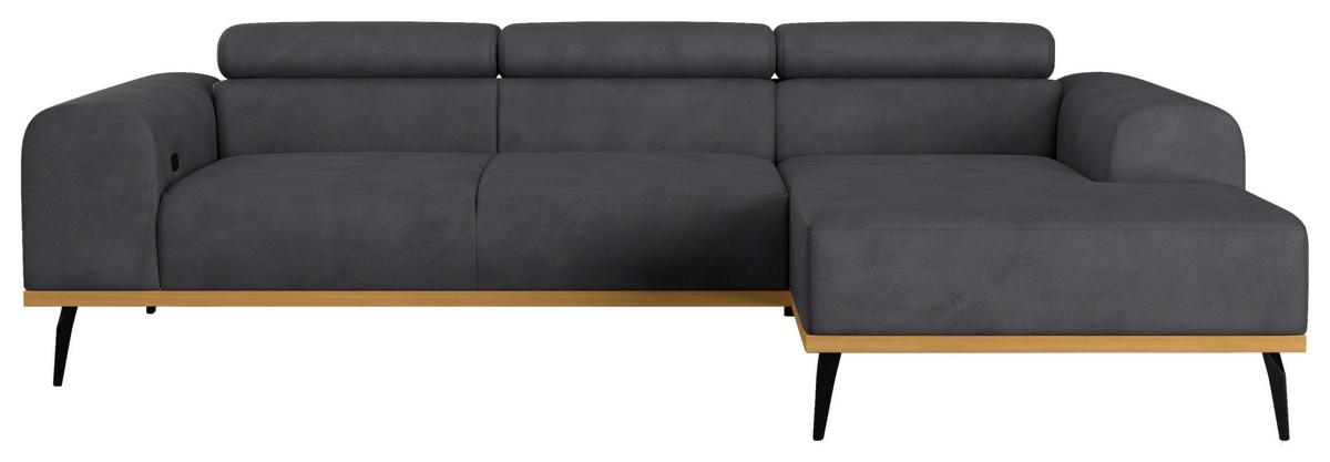 Ecksofa Schwarz Mit Sitzvorzug S: 244x157 cm - Schwarz, KONVENTIONELL, Textil (244/157cm) - Cotta